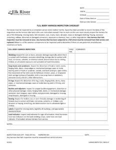 Body Harness Inspection Checklist Download | Elk River Fall Protection